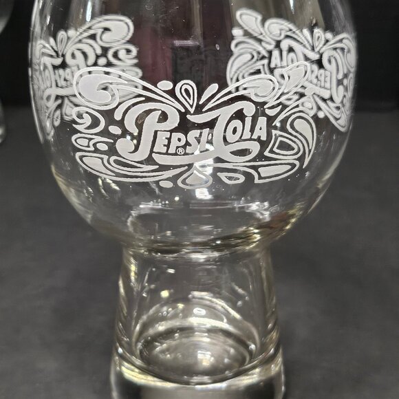 Set Of 4 Pepsi Cola Drinking Glasses Vintage Retro Soda Fountain 6" Tall - Picture 2 of 12